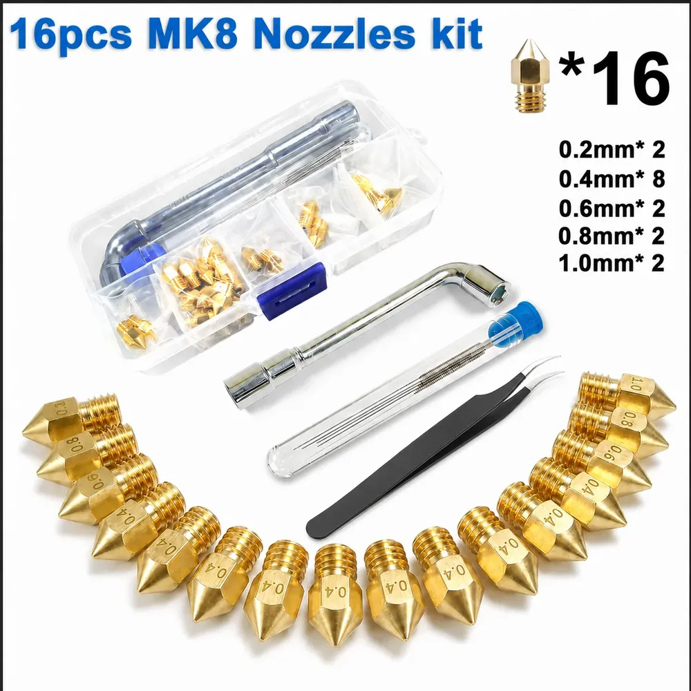 Düsenset MK8 Messing 16 Stück
