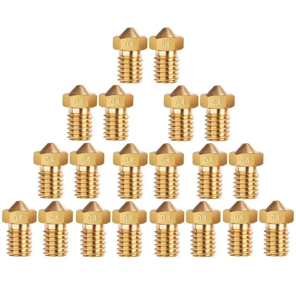 E3D Düse Messing M6 für 1,75 mm Filament 0,2 bis 1,0 mm 20er Set
