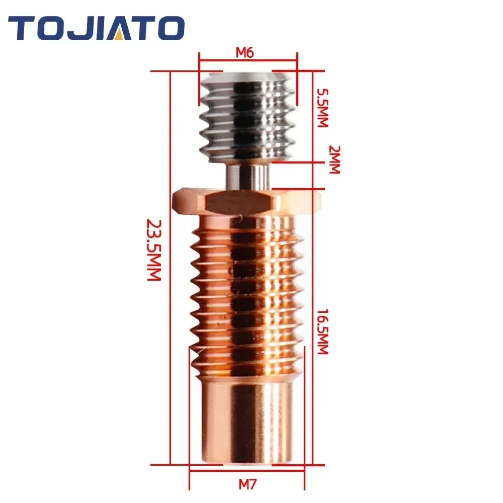 E3D V6 Bimetall Heatbreak Titan Kupfer für Ender3 CR10S CR6 SE Hotend