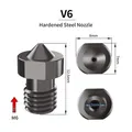 E3D V6 Düse gehärtete Stahldüse 0,2 bis 0,8 mm für Ender 3 Prusa – 2