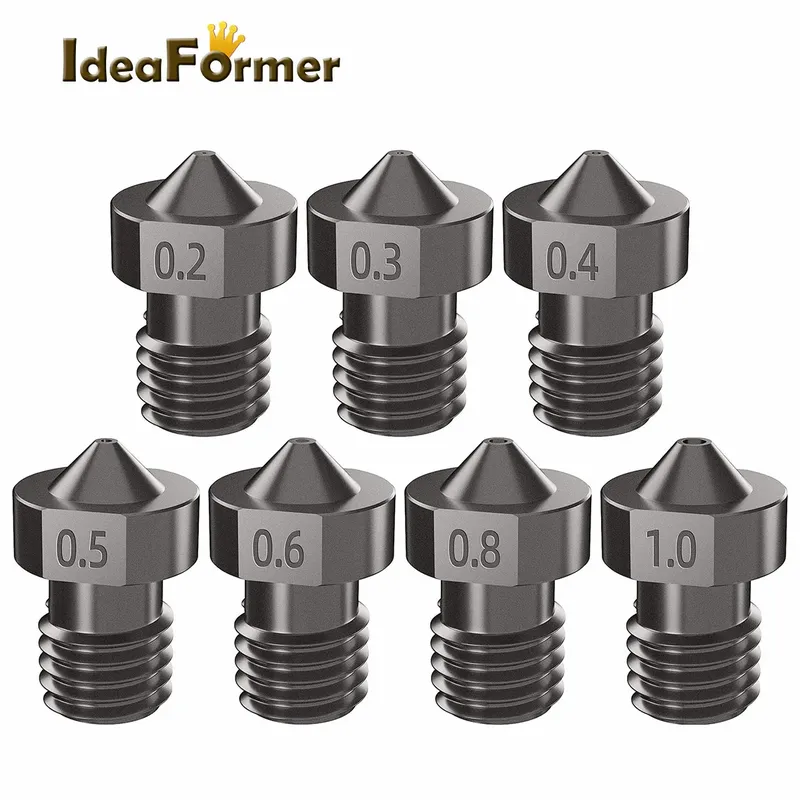 E3D V6 Düse gehärtete Stahldüse 0,2 bis 1,0 mm für 1,75mm Filament