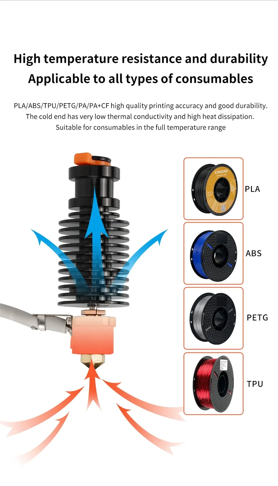 E3D V6 Hotend 24V 50W Keramik-Heizung für Voron Prusa