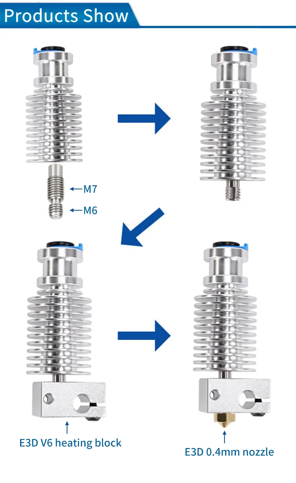 E3D V6 Hotend mit Bimetall-Heatbreak für V6 Prusa Voron