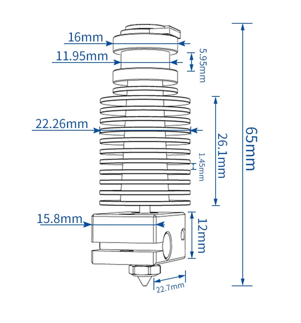 E3D V6 Hotend mit Bimetall-Heatbreak für V6 Prusa Voron