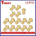 E3D V6 V5 Düse Messing für 1,75 mm Filament 0,1 bis 0,4 mm – Farbe 15 Pcs