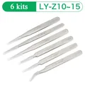 Edelstahl Pinzetten Kit Präzision – Pinzettenspitzentyp LY-6PCS