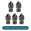 Ender 3 MK8 Düse aus gehärtetem Stahl 0,2 bis 1,0 mm – Farbe 5Pcs-full size