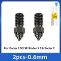 Ender 3 V3 SE Düse aus gehärtetem Stahl 0,2 bis 1,0 mm – Farbe 2pcs-0.6mm