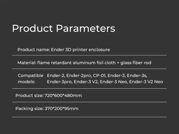 Ender 3D-Druckergehäuse 720x600x480mm