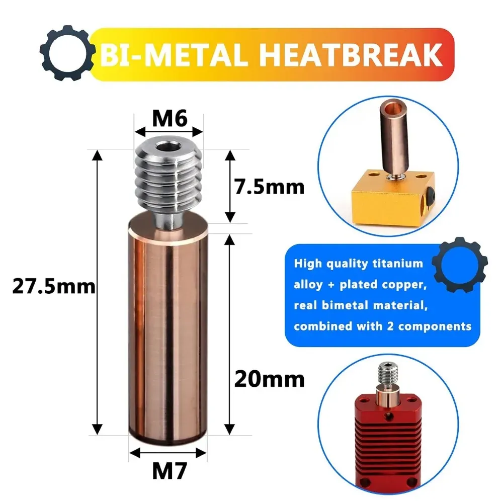 Ender3 CR10 Bimetall-Heatbreak-Hals Titan Kupfer Upgrade