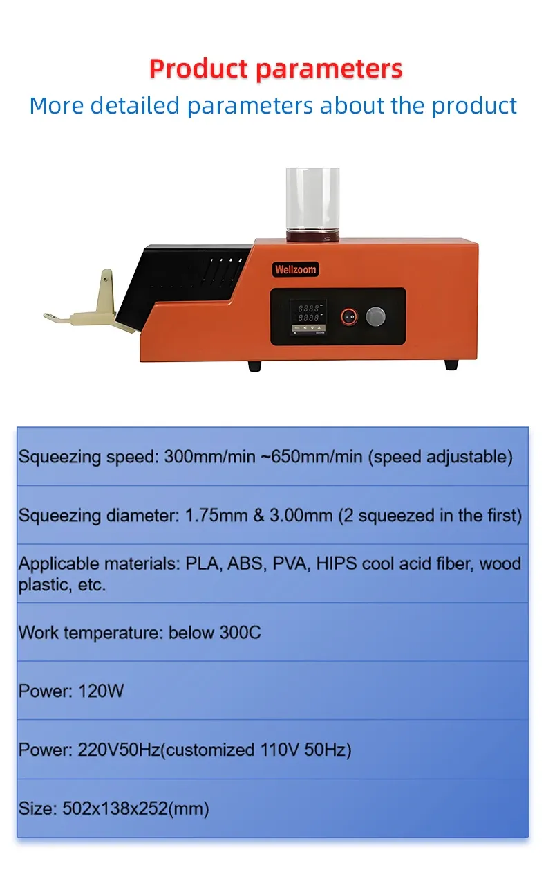 Extruder für 3D-Filament 1,75 bis 3 mm mit automatischer Durchmesserregelung