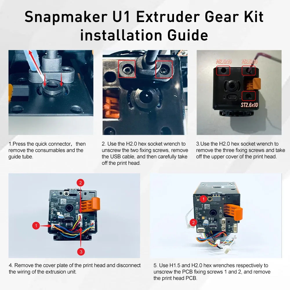 Extruder-Getriebesatz gehärteter Stahl Nano-Beschichtung für Snapmaker U1