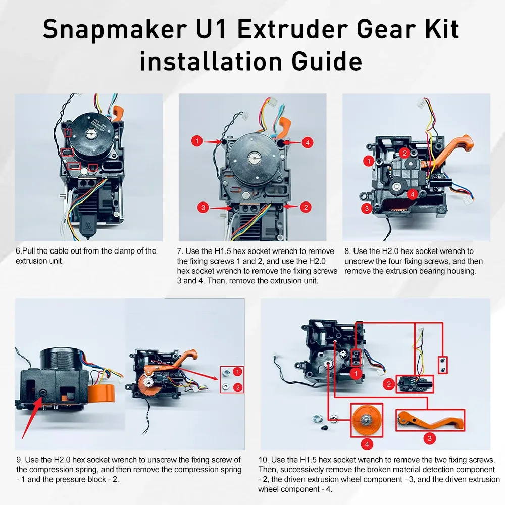 Extruder-Getriebesatz gehärteter Stahl Nano-Beschichtung für Snapmaker U1