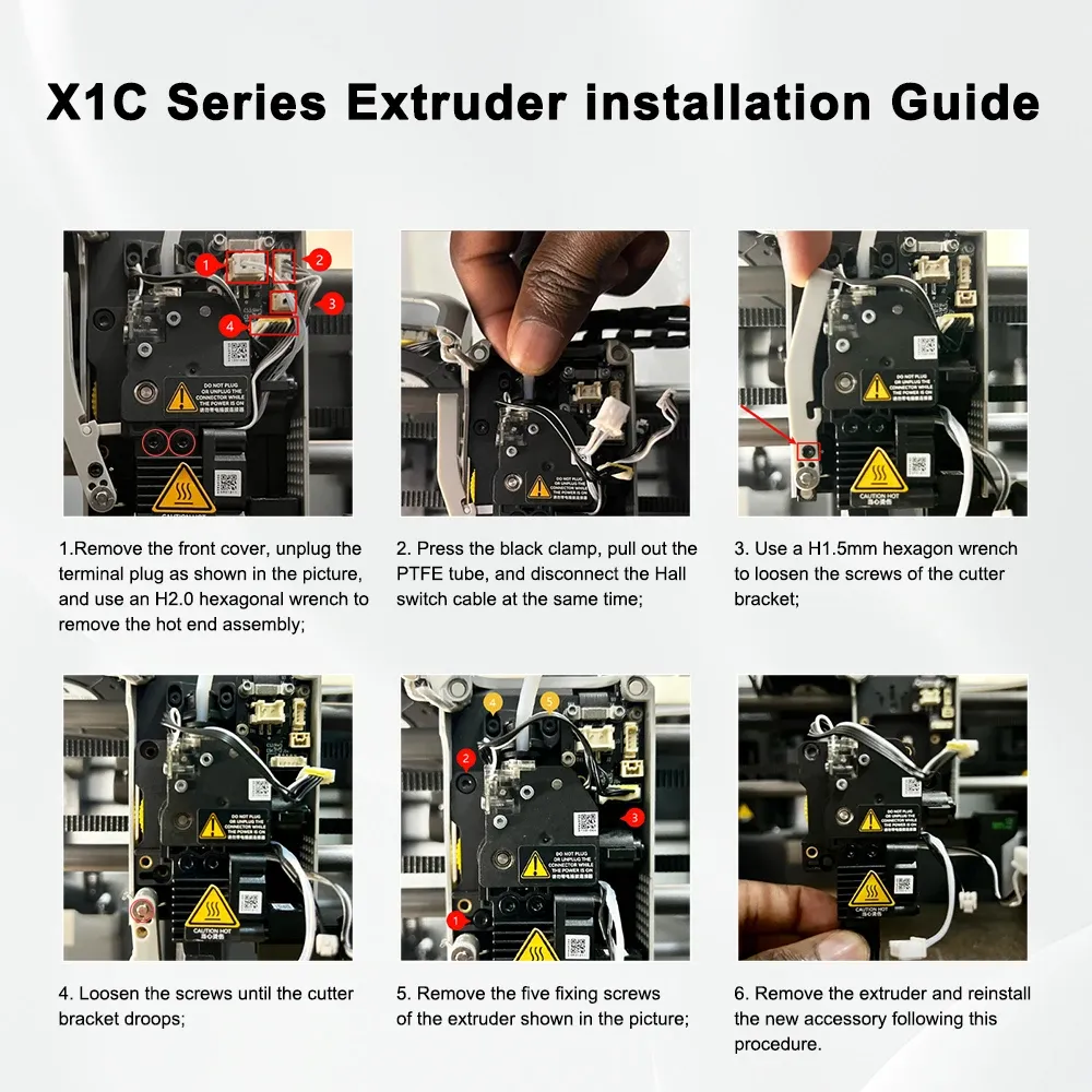 Extruder-Komponenten für Bambu Lab X1C P1P gehärtetes Stahlzahnrad