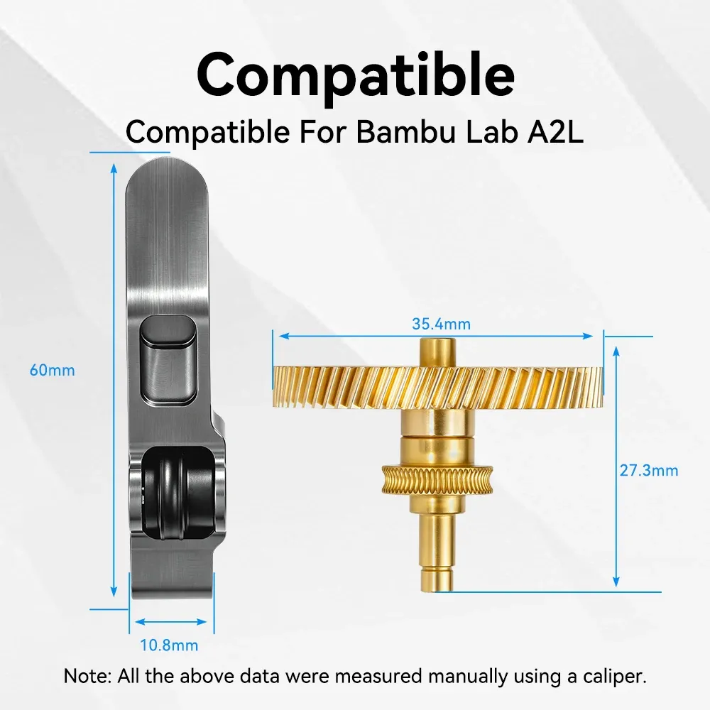 Extruder Zahnrad Bambu Lab A2L Metall Schrägverzahnung