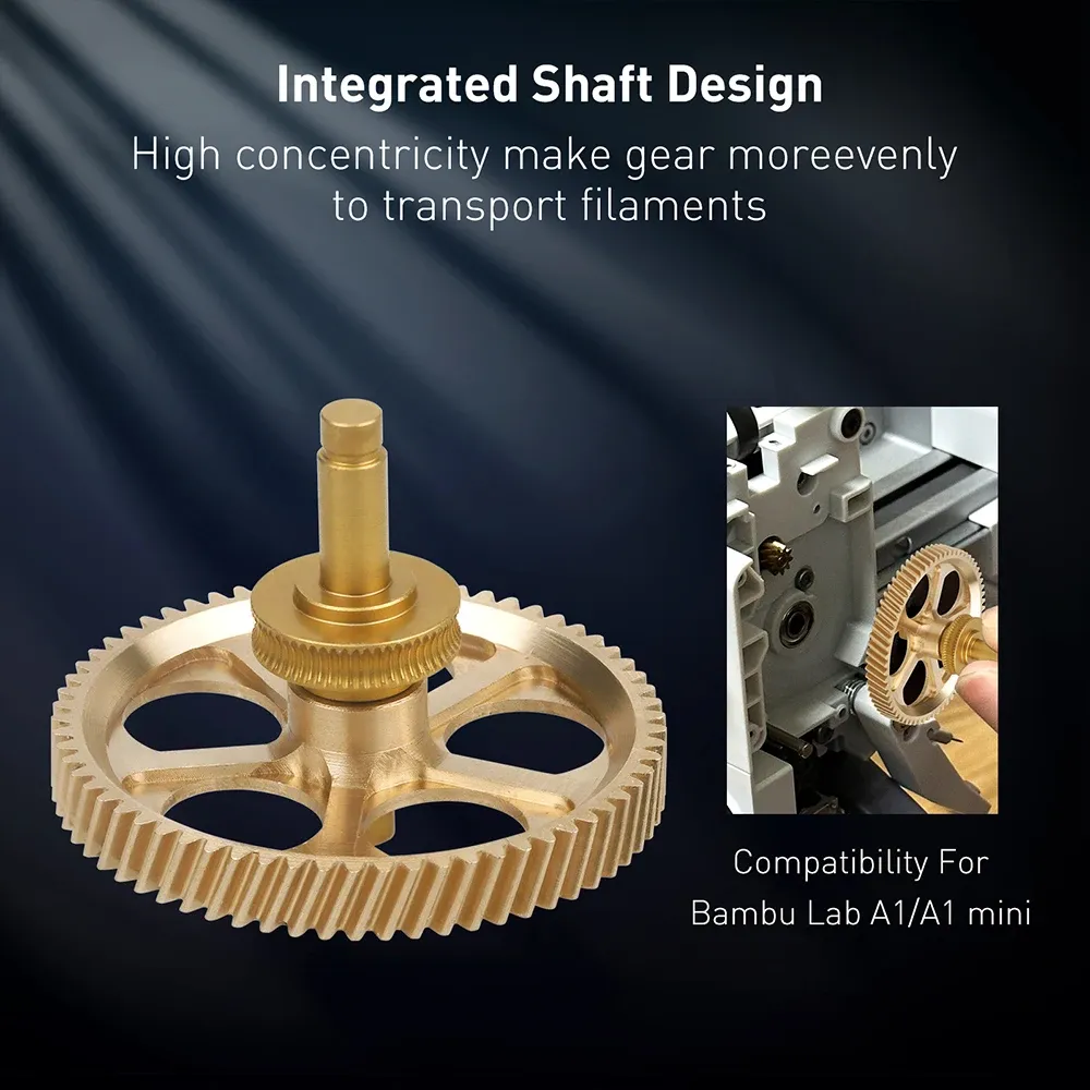 Extruder-Zahnrad-Upgrade aus Vollmetall für Bambu Lab A1 A1 Mini A2L