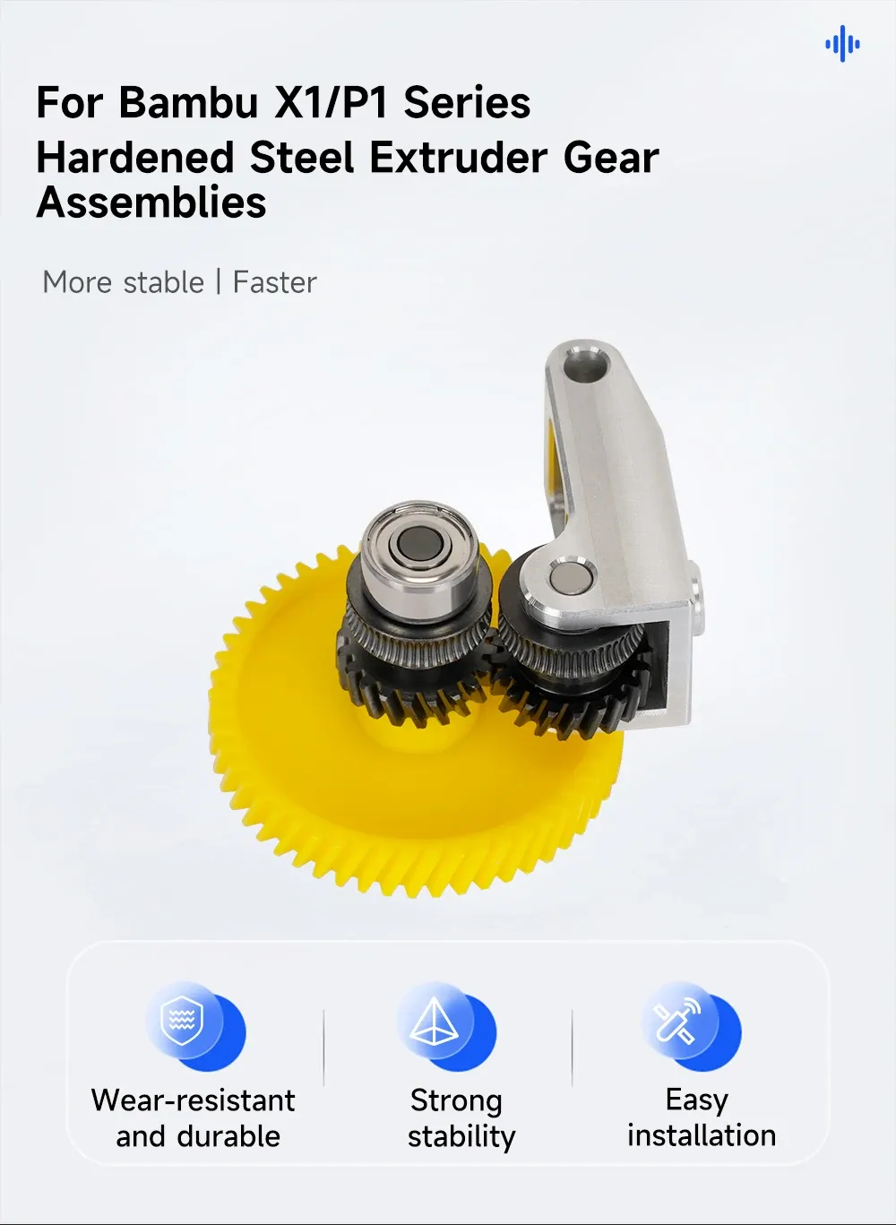 Extrudergetriebe aus gehärtetem Stahl für Bambu Lab p1p x1 x1c