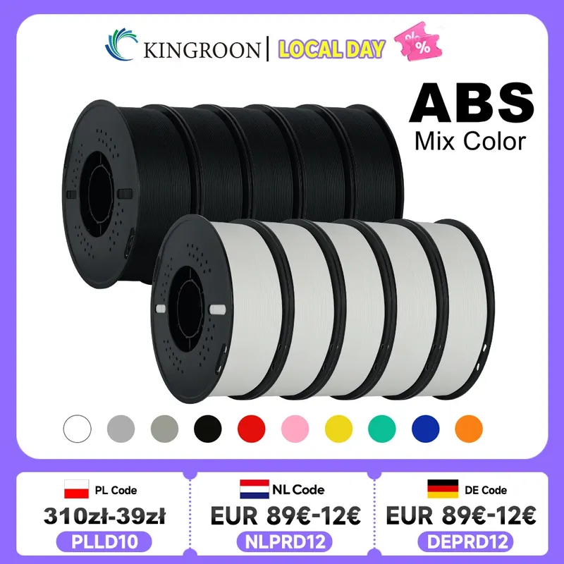 Filament ABS 5kg hohe Festigkeit Zähigkeit Schwarz Weiß