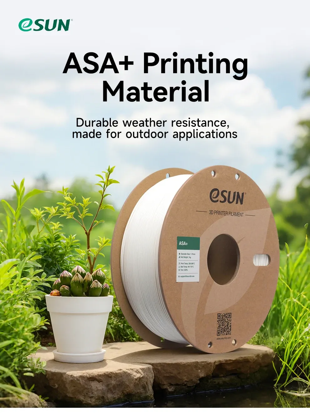 Filament ASA+ 1 kg für Blumentöpfe und 3D-Druck