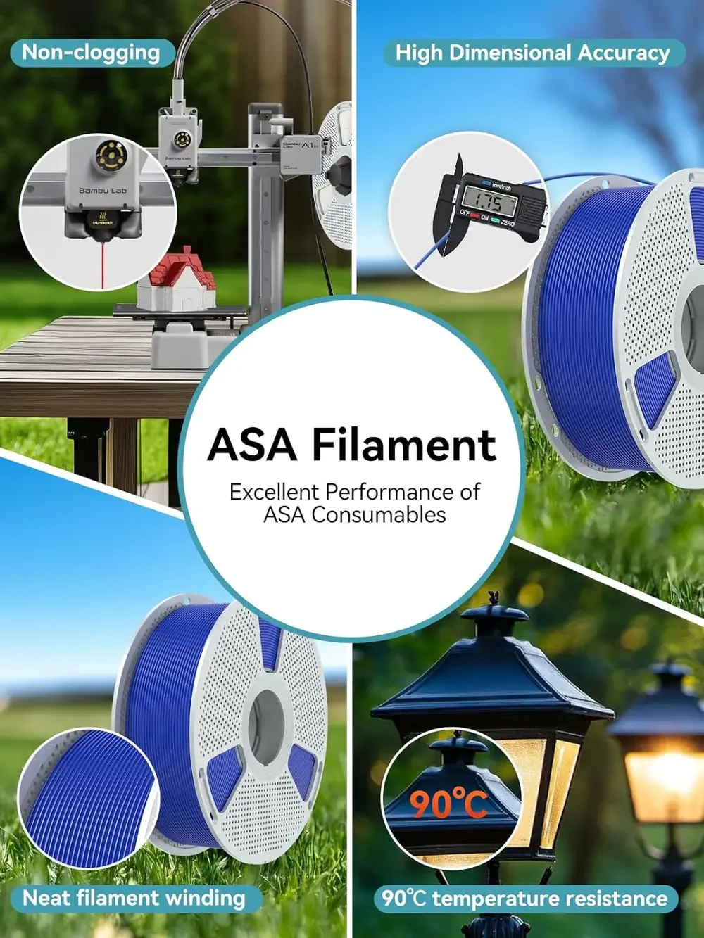 Filament ASA 1 kg UV/Regen/hitzebeständig robust