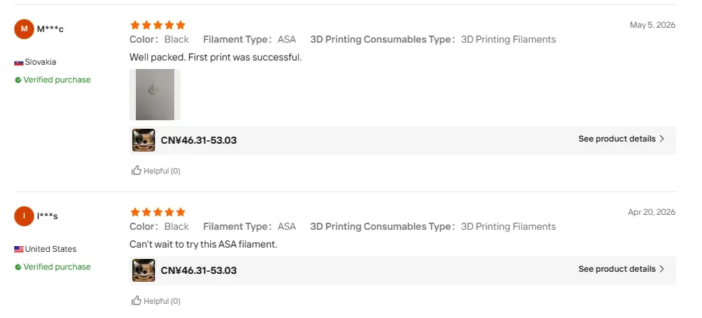 Filament ASA 1 kg UVA für Außenteile