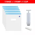 Filament-Aufbewahrungstasche Vakuum 5 bis 30 Stück – Farbe 5 bags 1 hand pump