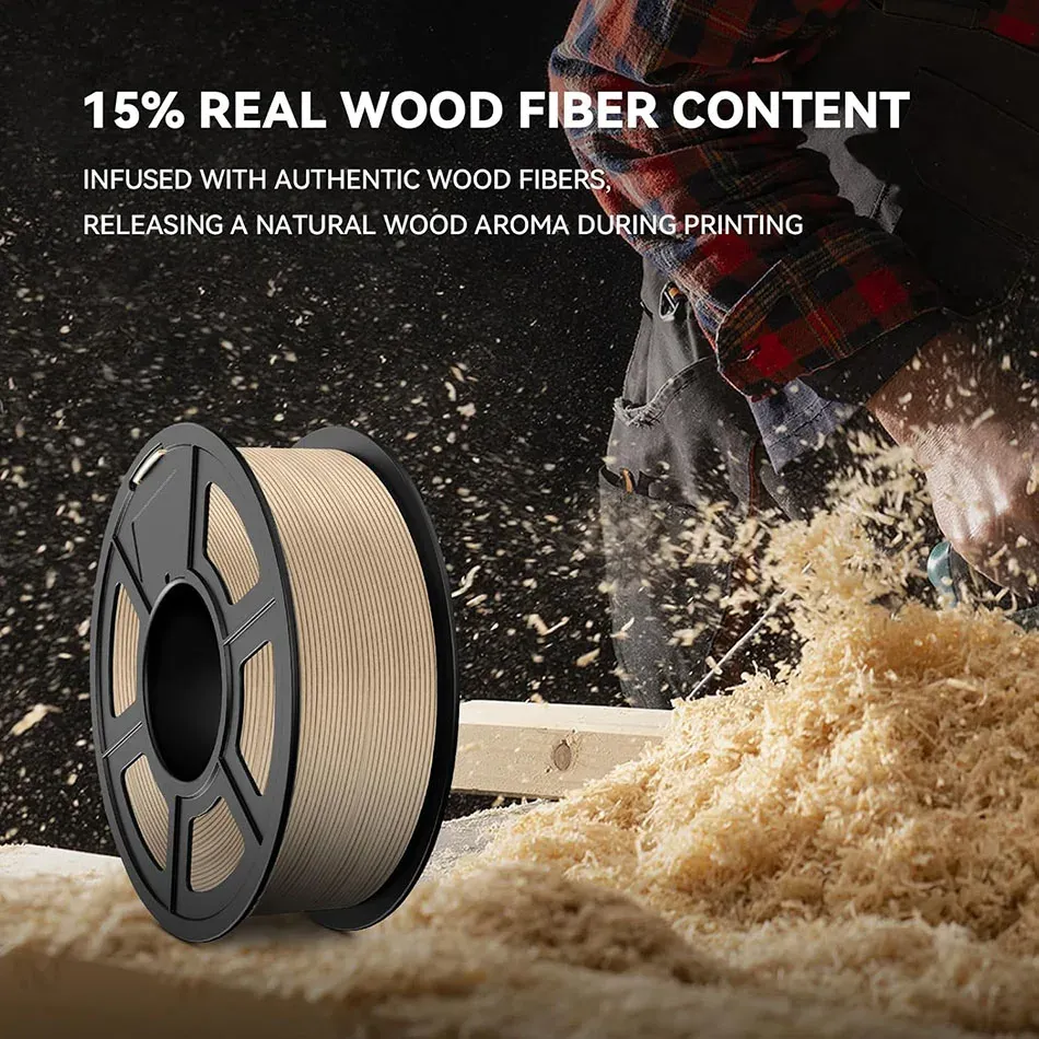 Filament Holz PLA 1,1kg 15% Holzfaser Hochgeschwindigkeit
