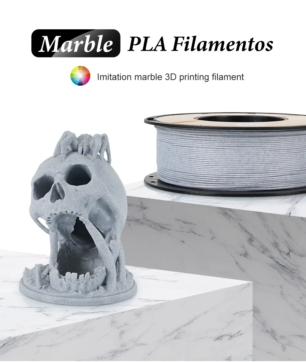 Filament Marmor PLA 1kg wie Marmor weißer Stein