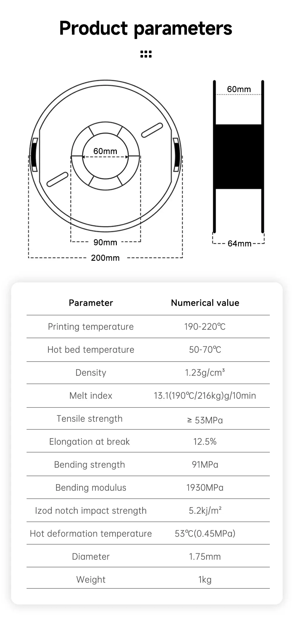 Filament Marmor PLA 1kg wie Marmor weißer Stein