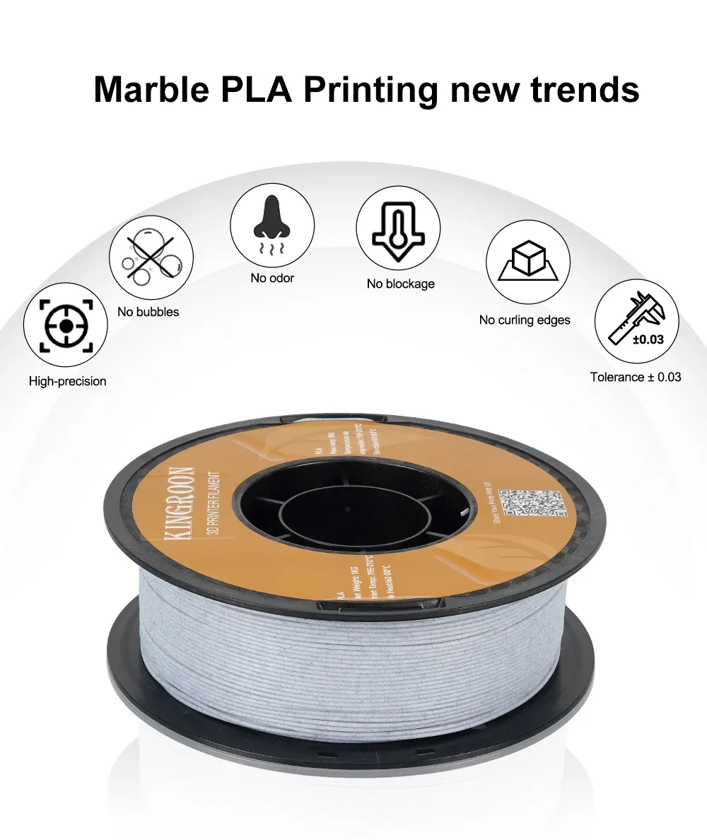 Filament Marmor PLA 1kg wie Marmor weißer Stein