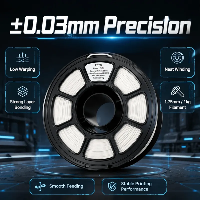 Filament PETG 1kg +/-0,03mm hohe Zähigkeit Schlagfestigkeit