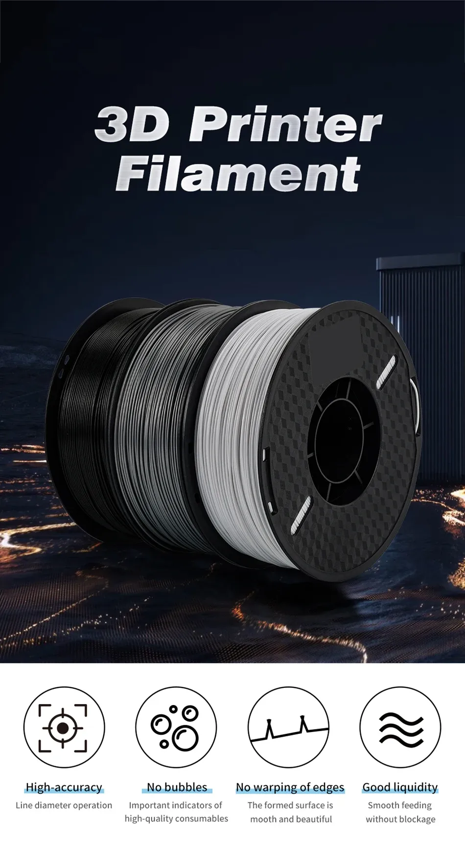 Filament PLA ABS PETG 10kg 10 Rollen Großhandel
