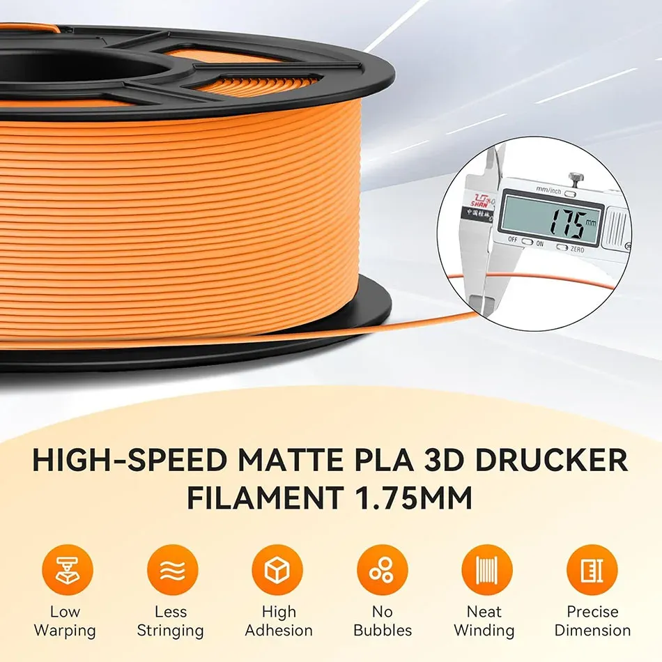 Filament PLA Matt Hochgeschwindigkeit 5 Rollen matter Effekt