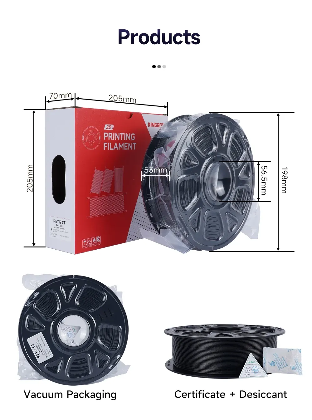 Filament PLA PETG Kohlefaser 1kg hochfest