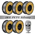 Filament PLA PETG TPU 5kg Mischfarben blasenfrei – Farbe 5 KG PETG Silver