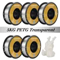 Filament PLA PETG TPU 5kg Mischfarben blasenfrei – Farbe 5 KG PETG Transparen