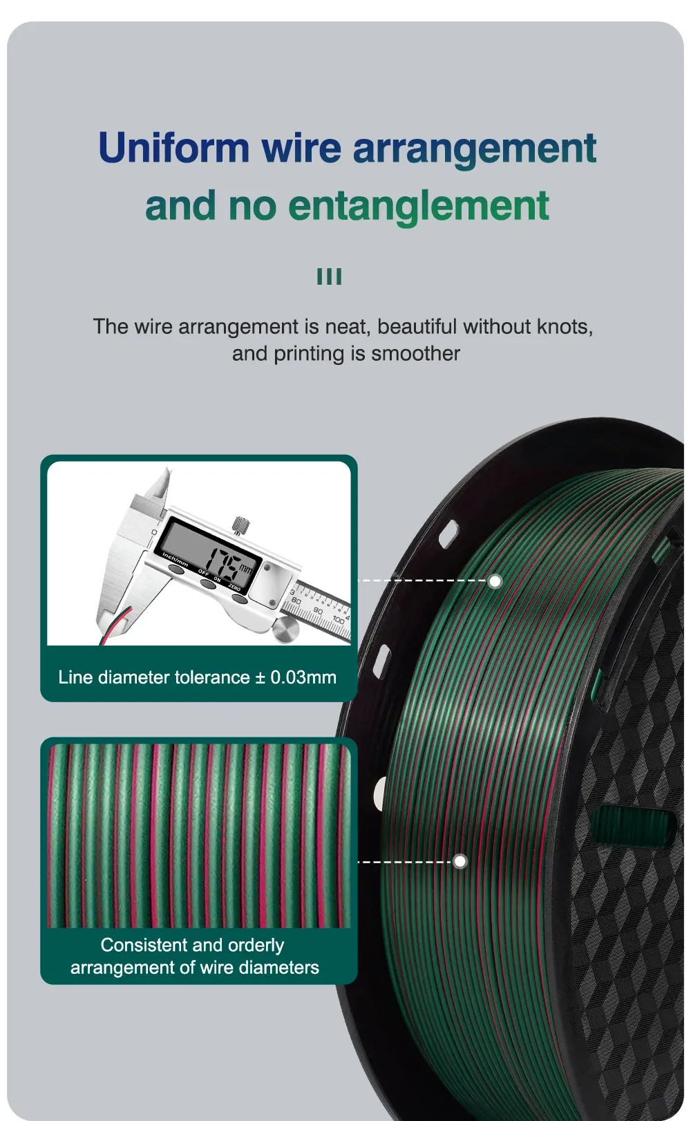 Filament Seide PLA dreifarbig 1kg Sonderfarbe