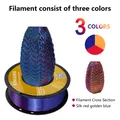 Filament Seide PLA dreifarbig 1kg Sonderfarbe – Farbe Red Gold Blue