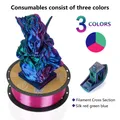 Filament Seide PLA dreifarbig 1kg Sonderfarbe – Farbe Red Green Blue