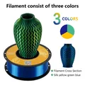 Filament Seide PLA dreifarbig 1kg Sonderfarbe – Farbe Yellow Green Blue