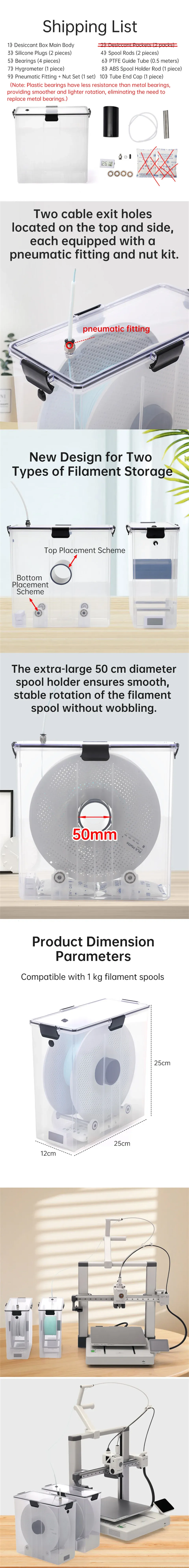 Filament-Trockenbox mit Heißluftheizung