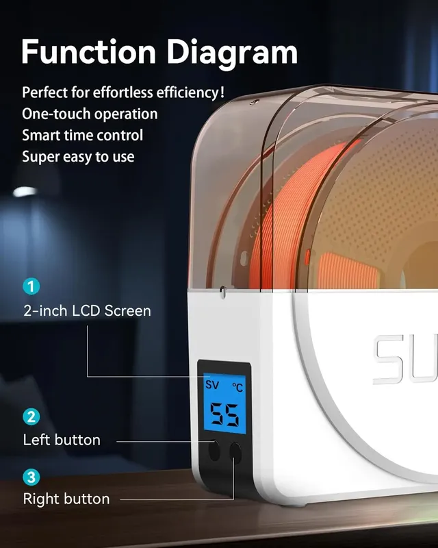 Filament-Trockner S1 Plus mit Lüfterdesign für 1,75-3,00 mm