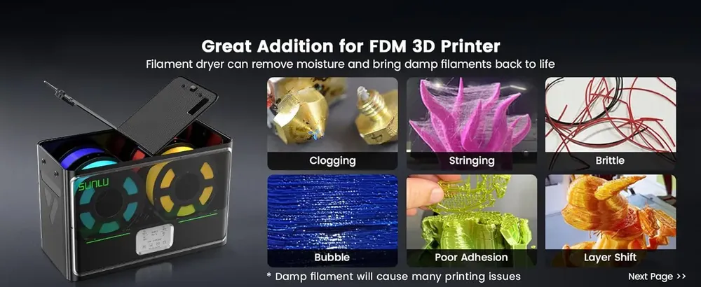 Filament-Trockner S4 4 Spulen 360° PTC 70℃