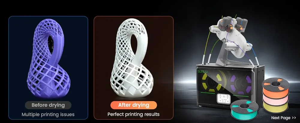 Filament-Trockner S4 4 Spulen 360° PTC 70℃