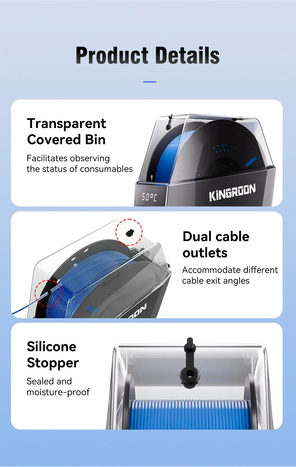 Filament-Trocknerbox KR01 1KG einstellbare Temperatur