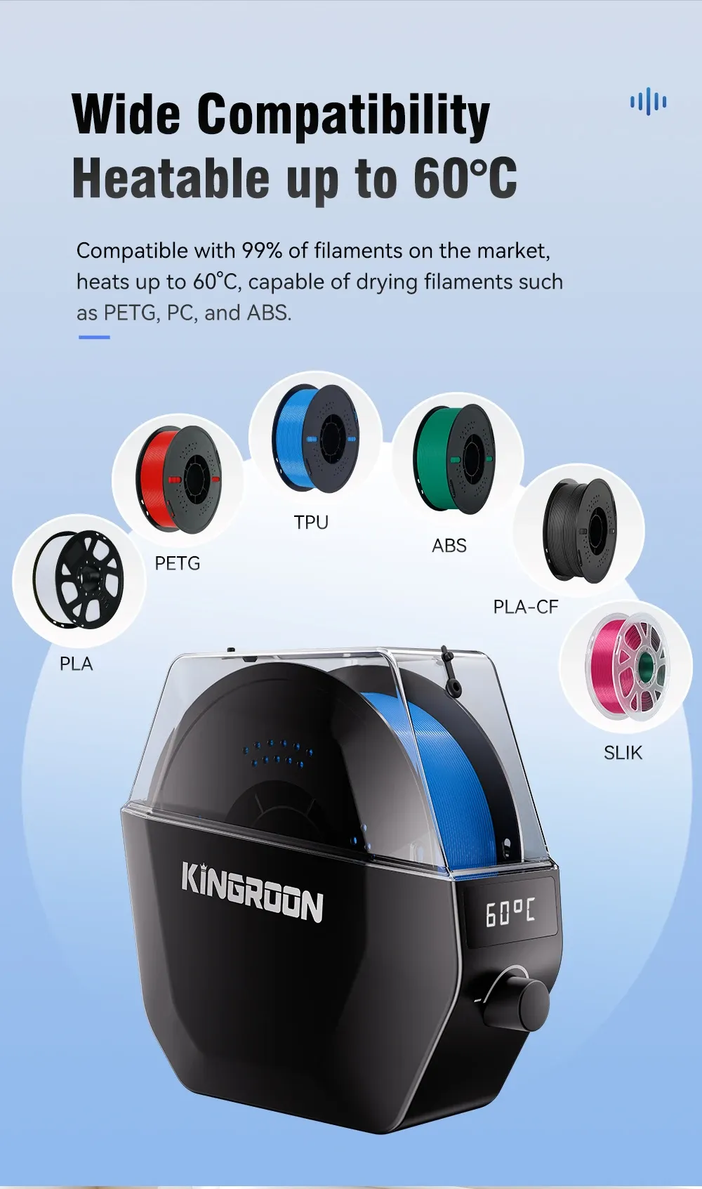 Filament-Trocknerbox KR01 1KG einstellbare Temperatur
