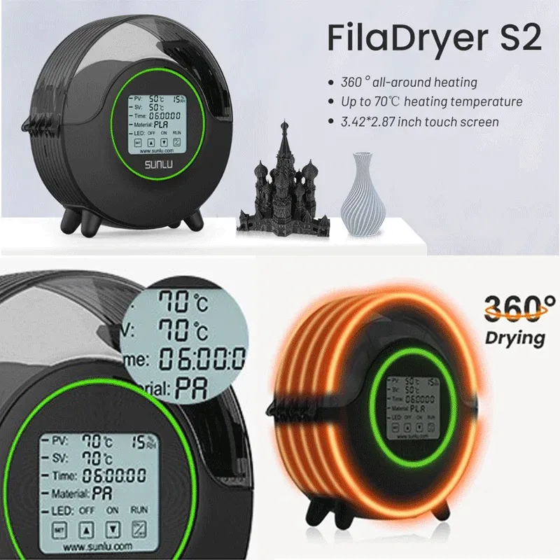 Filament-Trocknerbox S2 mit Lüfter 70℃ 360°