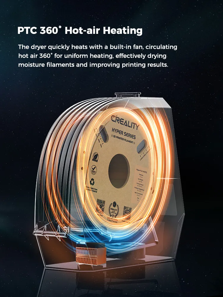Filament-Trocknerbox Space Pi 360° Heißluftheizung