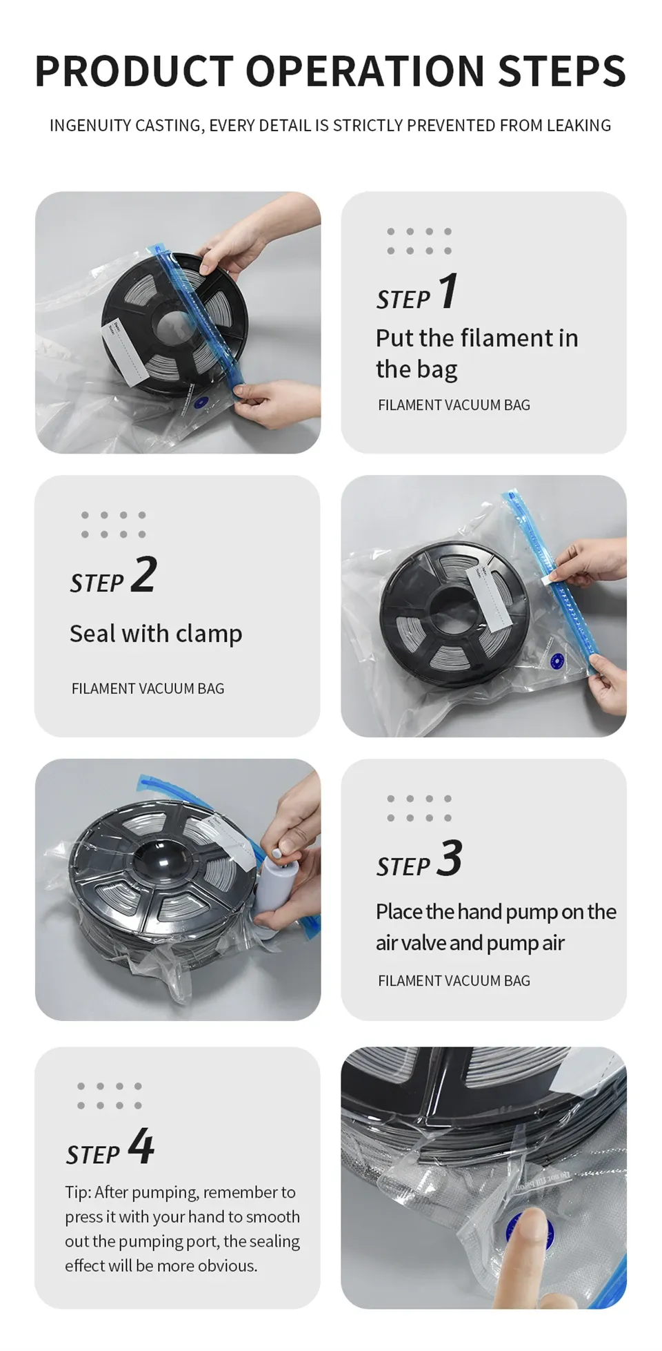 Filament-Vakuumbeutel 5 bis 10 Stück mit Pumpe