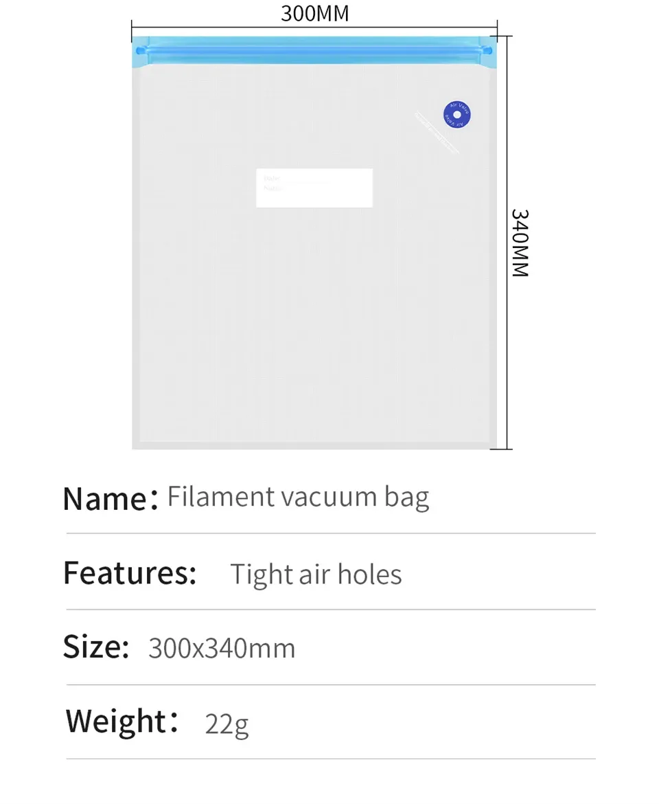 Filament-Vakuumbeutel 5 bis 10 Stück mit Pumpe